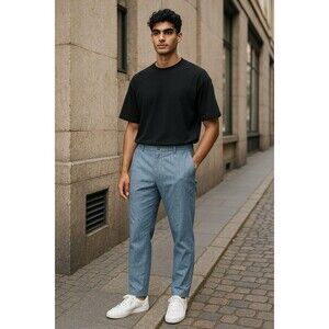 Joseph Abboud LINEN Slim Fit Pants Blue Mens 38W 32L Spring Summer Old Money